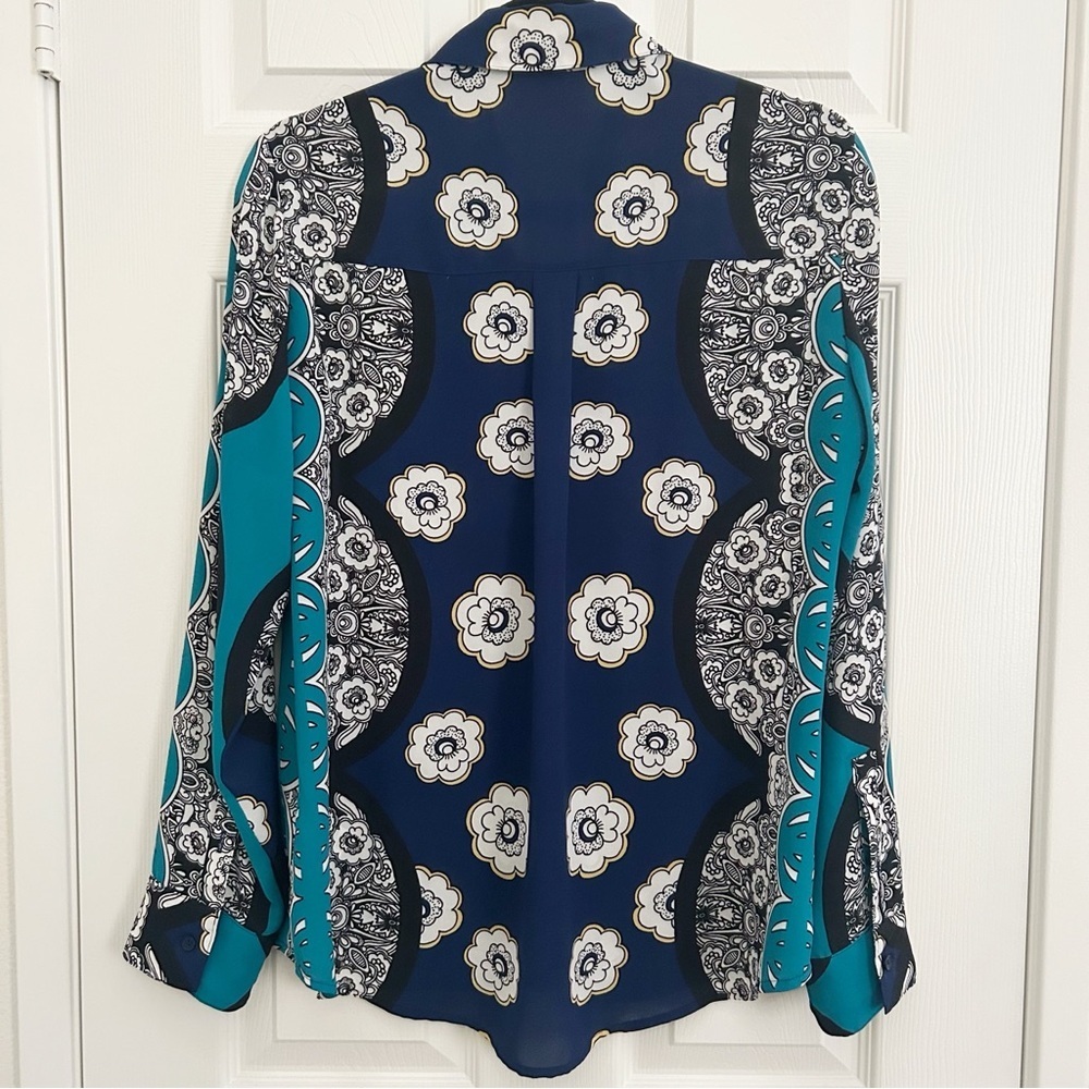 Express The Portofino Patterned Button Down Shirt - image 3